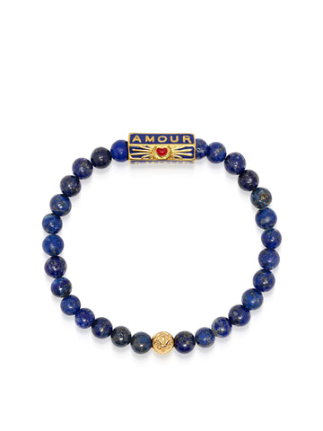 Nialaya Men's Beaded Bracelet Amour Blue Lapis Lazuli Bracelet Amour Blue Lapis Lazuli Bracelet